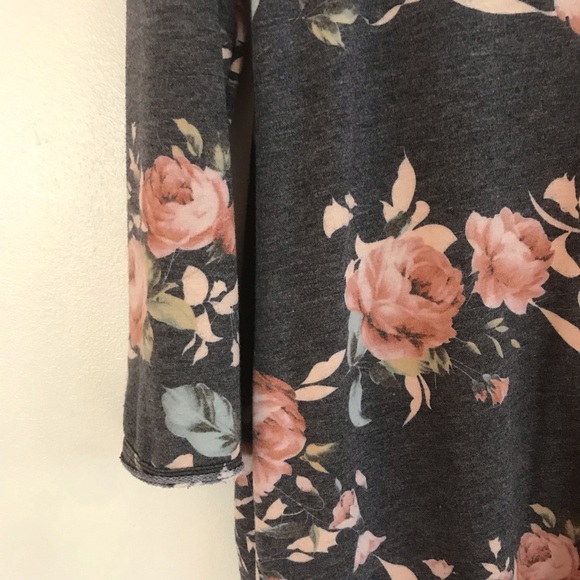 12 PM by Mon Ami heather grey floral shirt dress - Picture 6 of 6